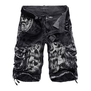 Lato Duży rozmiar 29-42 Luźny dla męskich Wojskowych Cargo Beach Shorts Army Kamuflaż Krótkie Codzienniki 210629