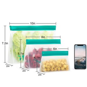 100pcs/lot Reusable Food Storage Bag Stand Up Zipper Lock Leakproof Food Bag for Snack/ Fruit Food Zipper Fresh Container Bags