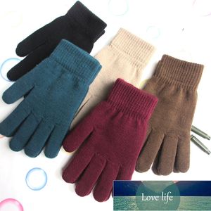 冬の暖かい手袋厚いプラスベルベットのストレッチニット5本指タッチスクリーン手袋の男性と女性のコールドライディンググローブ工場価格専門家設計品質