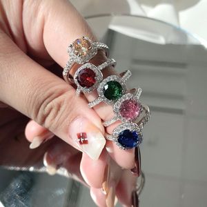 Original Design Promise rings Real 925 Sterling Silver CZ Diamond RING European American Cute Candy zircon Wedding Ring Engagement Jewelry for Women Girl love gift