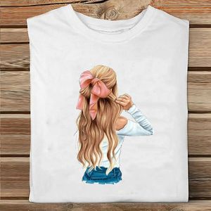 Kvinnor Kortärmad Kaffe Tid Trend Gullig Tecknad Syster Vänner Kläder Print Tshirt Kvinna TEE TOP Ladies Grafisk T-tröja X0628