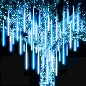 Wholesale 8tubes Waterproof Solar LED Meteor Shower Rain Tubes String Lighting for Party Wedding Decoration Christmas Holiday Light 30cm 50cm 80cm