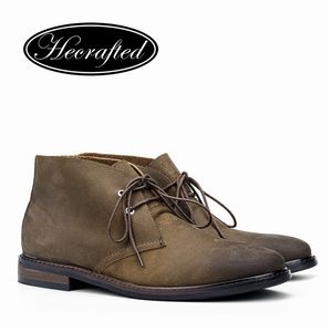 Wholesale horse ankle resale online - Natural Leather Men Boots Retro Crazy Horse Cow Leather Men Ankle Boots KD584