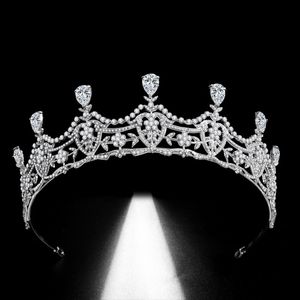 Fitas De Casamento Celtas venda por atacado-Luxo Zircon Noiva Coroa Liga Rhinestone Royal Court Princesa Casamento Headdress Designer Jóias de Cabelo