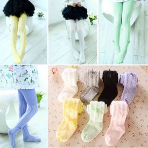7 Color Baby Girl Tights Children Pantyhose 0-4years Footies Girls Stocking Bottom Boot Pant Underpant Princess Cotton Elastic 210413