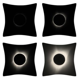 total solar eclipse pillow case federe di lino decorazione domestica moderna ufficio showroom cuscino del divano fodere per biancheria in poliestere tessuto 4545cm