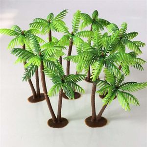 100 adet Plastik Hindistan Cevizi Palmiye Ağacı Minyatür Yaprak Bahçe Süslemeleri Sahte Bitki Tencere Bonsai Zanaat Mikro Peyzaj DIY Yapay Para Dekorasyon