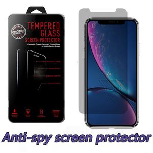 Anti Spy Screen Protector Film Invisible Tempered Glass Privacy For iPhone15 14 13 12 mini 11 PRO XR XS MAX 7 8 PLUS with Retail Box