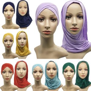 2pcs muzułmańskie kobiety wewnętrzne czapki hidżabu stretch Untscarf czoło czapka +hidżab żeńska głowa turban noszenie czapka czapka hat head chusta czapka czapka