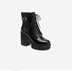 Women Boots Black Platform أحذية سيدة Womens 8cm 10cm Boot Leather Shoe Trainers أحذية رياضية Size 35-43 06