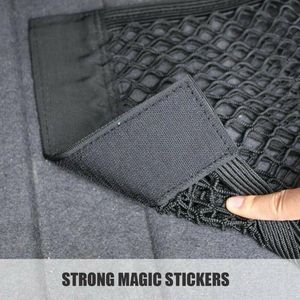 Car Organizer Storage Net Large Trunk Bag Elastic Holder Mesh Seat Back Organiser Luggage Interior Mouldings Accessories