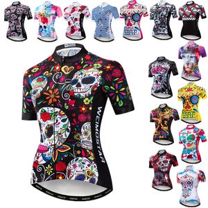 Weimostar Pro Cykel Jersey Kvinnor Skull Cykling Kläder Sommar MTB Bike Jersey Racing Sport Cykelskjorta Snabbtorkande cykelkläder