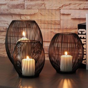 Ljushållare svart minimalistisk ljusstake bröllopsmetall nordisk geometri konst modern design kerzenhalter hem dekoration dd50yh