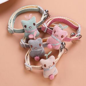 Katzenhalsbänder führen verstellbares Halsband mit Glöckchen Teddy Bomei Cartoon Lustiger kleiner Baummann für Hunde Heimtierbedarf