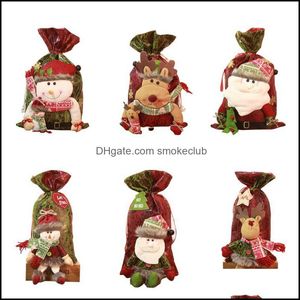 Geschenkpapier, Event, Partyzubehör, festlich, Zuhause, Garten, Weihnachten, Süßigkeitentüte, Dstring, Weihnachtsmann, Hirsch, Schneemann, Weinflasche, Kinderfest, Drop Deli