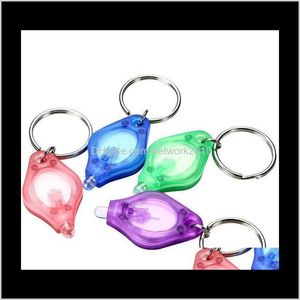 Favor Event Festive Party Supplies Home & Garden Drop Delivery 2021 Mini Torch Key Chain Ring Pk Keyring White Lights,Uv Light, Led Bulbs,Ton