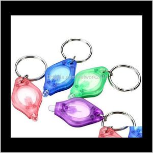 Bevorzugung Event Festliche Partyzubehör Hausgarten Drop Lieferung 2021 Mini-Taschenlampe Schlüsselanhänger Ring Pk Schlüsselanhänger Weiße Lichter, UV-Licht, LED-Lampen, Ton