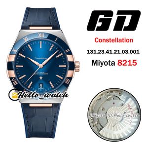 41mm Coaxial 131.23.41.21.03.001 Watches Miyota 8215 Automatic Mens Watch Blue Dial Two Tone Rose Gold Case Leather Strap HWOM Hello_Watch 11 Style