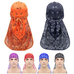 Береты унисекс дышащая Bandana Hat длинный хвост Headwrap напечатанные Hijabs Hats Turban Head Charf Chemo Cap Hip Hop 6C5956