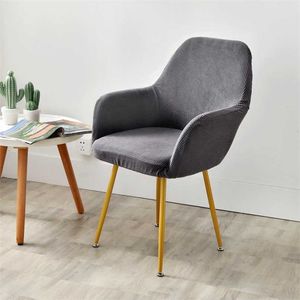 Polar Fleece Fabric Chair Cover Hög sluttande armskydd Tvättbar Moveable Seat El Hem Bankett Universal Size 211116