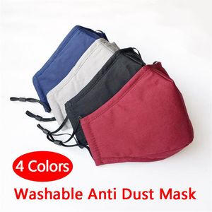 Pano de algodão lavável PM2.5 Anti-Haze Anti-Poeira Face Máscara Dusproof Não-tecido Tecido Máscaras Ciclismo Quente para Adulto