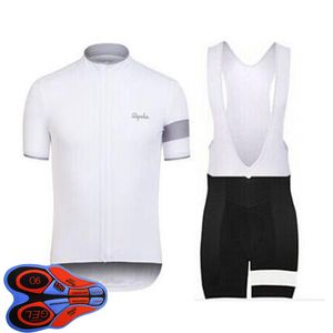 Mens Rapha Team Cykling Jersey Bib Shorts Set Racing Cykelkläder Maillot Ciclismo Sommar Snabbtork MTB Bike Kläder Sportkläder Y21041058