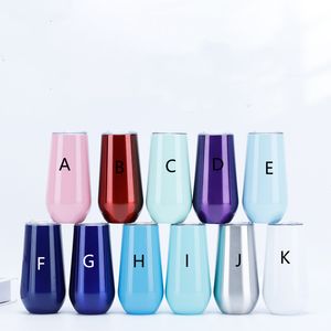 6oz Multi-colors Wine Mugs Stainless Steel Double Wall Insulation Tumblers Egg Shape Beer Cups Holiday Gifts