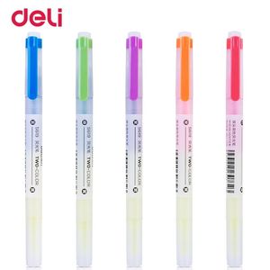 Highlighters Deli Dual Head Highlighter Pen With Invisible Ink School Cute Scribble Sign Marker Office Stationery Supply Fluorescent 40s619