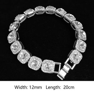 Herren Luxus Tennis Simulierte Diamant Mode Armbänder Armreifen Hohe Qualität vergoldet Verurteilte Miami Kubanische Armband Hip Hop