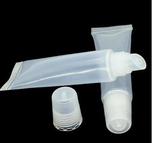 Tubo trasparente per lucidalabbra morbido da 8 ml con tappo Contenitore per bottiglie riutilizzabili per imballaggio cosmetico vuoto
