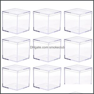 Present Wrap Event Party Supplies Festlig Hem Garden 9st Acrylic Wedding Ring Box Visa Förvaringsbehållare Slitstarkt Candy Chokladmat H