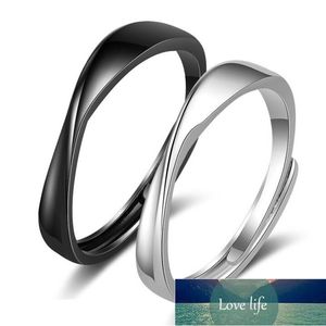 Simple Fashion Couple Open Ring Black And White Smooth Adjustable Ring Romantic Valentine's Day Gift  Factory price expert design Quality Latest Style Original