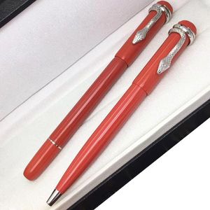 Monte Pens 1912 Heritage Series Red Color Special Edition M Ballpoint Black Roller Ball Pen med unikt ormklipp