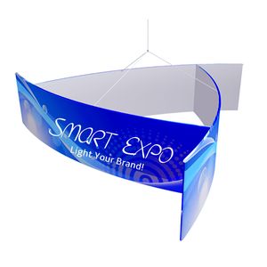 Exibição de publicidade 10ft (cl) * 3FT (H) Forma de Pinwheel Forma Triple-Band Pendurado Banner sinal para feira com estrutura de tubulação de alumínio forte