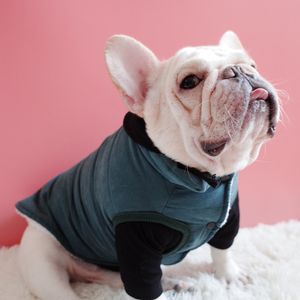 Gilet semplice per cani Cappotto caldo Addensare Gilet per animali domestici Abbigliamento per cani Tinta unita Giacca per animali Abbigliamento Bulldog