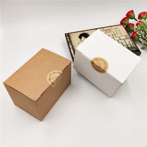 Geschenkpapier 100 Stück Kraftpapier DIY handgemachte Verpackungsboxen Pappseifenbeutel 9 * 6 * 6 cm