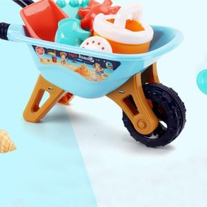 Party Favor Summer Beach Leksaker 6st Construction Cart Shovel Rake Dusch Sjöstjärna Sand Sätta Spela Sandpit Toy Outdoor Boys Girls Gift