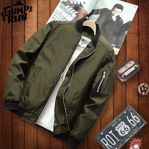 2020 nuova giacca bomber da uomo allentato colletto da baseball hip-hop casual da uomo moda nero giacca verde militare liscio streetwear parka X0621