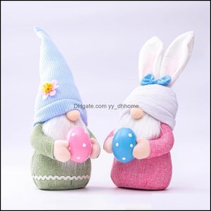 Other Festive & Party Supplies Home Garden Easter Gnome Bunny With Egg, Handmade Plush Faceless Ornaments Holding Egg Indoor Spring Desktop