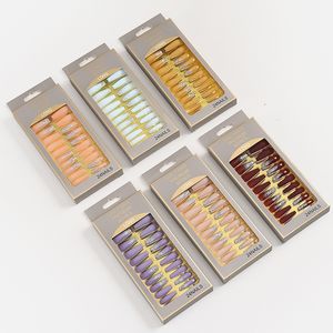 Grossistförsäljning 24st lösnaglar tryck på helhölje Avtagbara färdiga fingernaglar Fairy Premium Series Beauty Tools i bulk