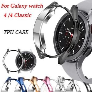 360 Полное покрытие Plating Soft TPU Cass Case Phange Pline Pline Protector для Samsung Galaxy Watch 4 Watch4 Classic 42 мм 46 мм