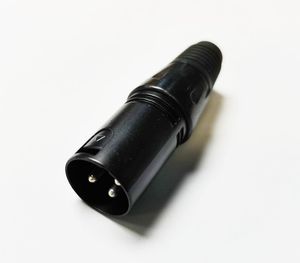 Vernickelter Stift, XLR-3-poliger Stecker, Kabelend-Adapter-Anschluss, schwarze Farbe/3 Stück