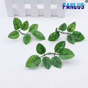 Flores decorativas grinaldas 10 pçs / conjunto artificial plantas simulação planta folhas decoração festa de aniversário diy vegeteira hojas artificiales p