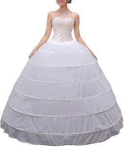 Yüksek Kaliteli Kadınlar Crinoline Petticoat Ballgown 6 Hoop Etek Düğün Gelin Elbise Balo Için Uzun Aldeskirt Fişler