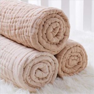 6 Layers Bamboo Cotton Baby Receiving Blanket Infant Kids Swaddle Wrap Sleeping Warm Quilt Bed Cover Muslin 211105