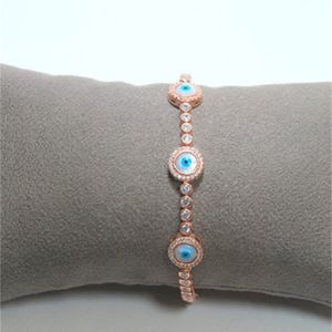 3 st Pearl Mor of Pearl Evil Eye Charm Tennis Chain Högkvalitativ Justerat Fashion Turkish Smycken Armband