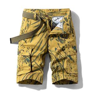 Männer Camouflage Shorts Hochwertige Baumwolle Multi-Pocket Overalls Sport Sommer Casual Cargo 210716
