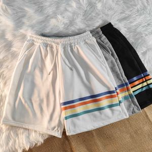 Homens Sports Shorts Verão Verão Coreano do estilo de Hong Kong Solto largo perna de cinco pontos calças ins moda casual juventude calça x0705