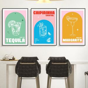 Wholesale art for dining room for sale - Group buy Paintings Wine Kitchen Poster Print Cocktail Drink Menu Nordic Wall Art Canvas Painting Picture Dining Room Restaurant Bar Club Decoration