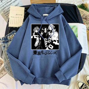 Tokyo Reveners Hoodie Homens Japonês Anime Roupas Retro Casual Suéter Outono Harajuku Streetwear Solto Oversized Tracksuit H1227